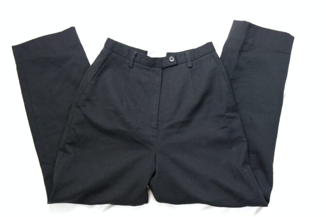 Vintage 80s High Waisted Black Wool Pendleton Pants - Image 2