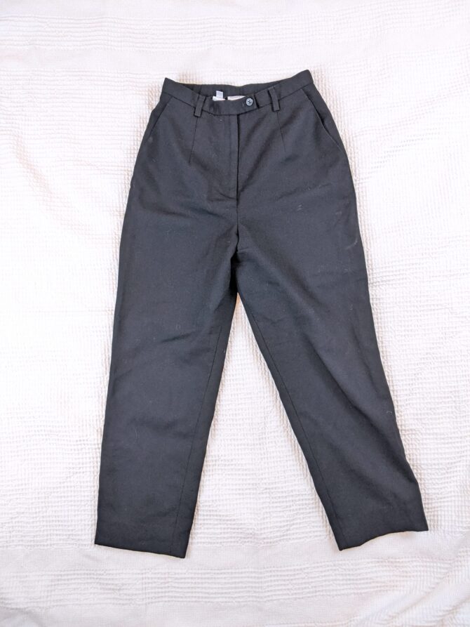 Vintage 80s High Waisted Black Wool Pendleton Pants - Image 3