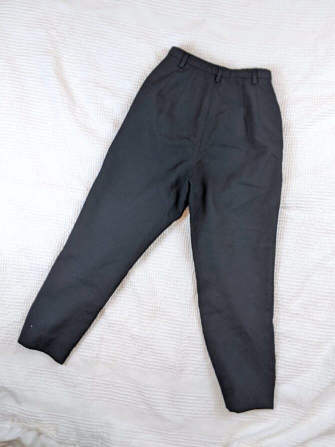 Vintage 80s High Waisted Black Wool Pendleton Pants - Image 4