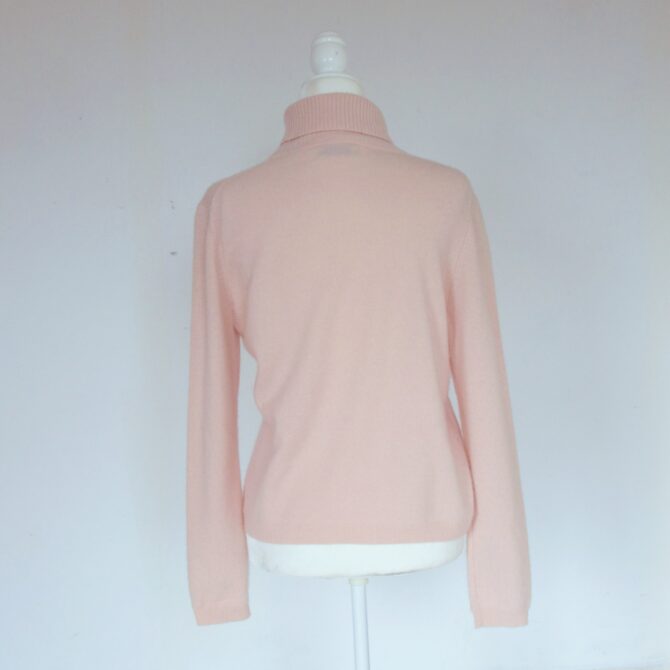 Pale Pink Cashmere Sweater Turtleneck - Image 3